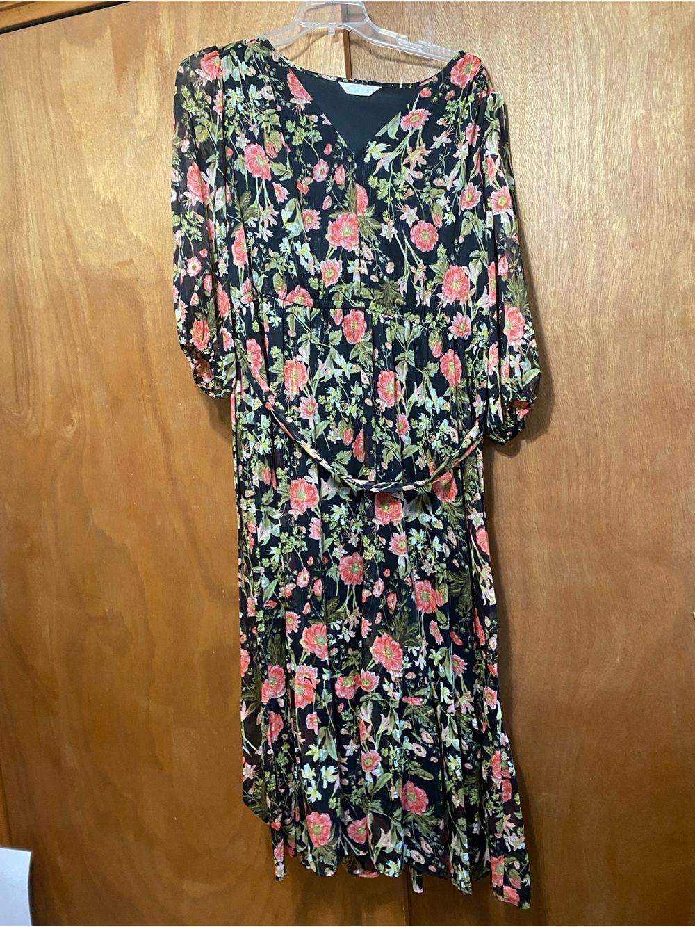 LC Lauren Conrad Black Dress with Pink Floral Print